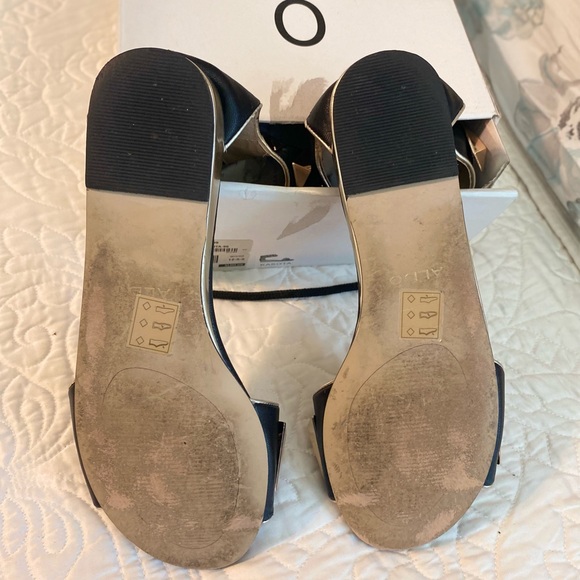 Aldo Kosota Black with Gold Studded Sandals - Picture 5 of 7